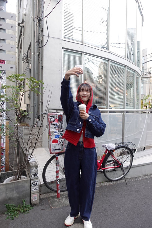 ホワイトボタンデニムJK